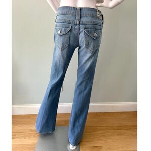 True Religion Becky Jeans Light Wash Y2K Distressed Bootcut Denim Women's sz 28